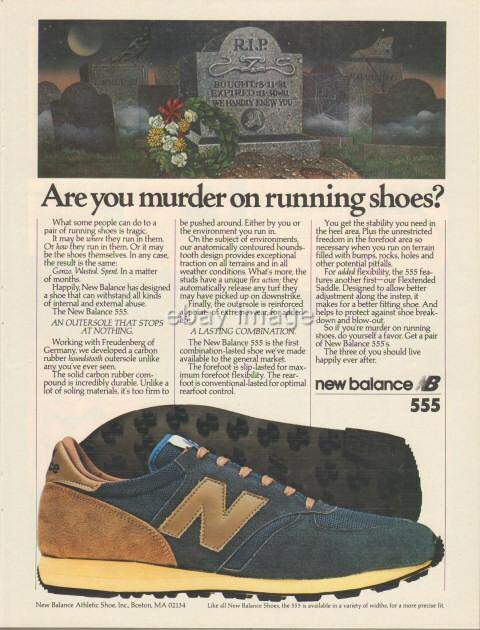 1982 New Balance NB 555 Vintage Running Shoe R.I.P. AD | eBay